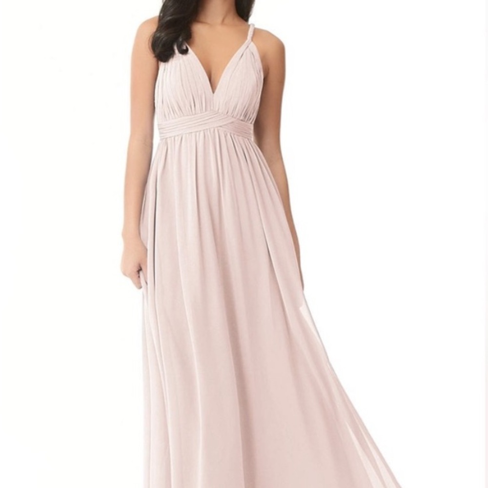 azazie rowena not sold anymore bridemaid dress nwt light rose dust pink limited